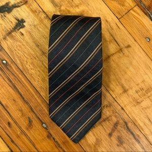 Christian Dior Brown Striped Skinny Tie